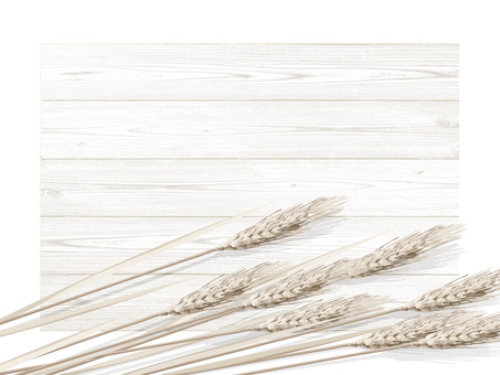 小麦色の麦穂と板の背景1　mugi015 麦穂,小麦色,リアル,ナチュラル,お洒落,自然,植物,大人っぽい,枠,背景のイラスト素材