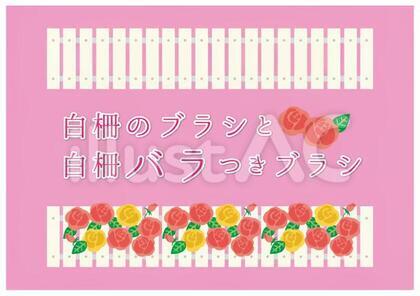 白柵とバラ付きブラシ