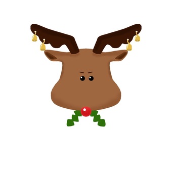 Illustration, christmas, reindeer, bell, 