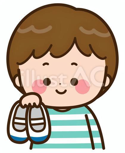 上履きを持った男の子