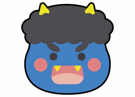 節分の鬼、青鬼のお面 節分の鬼、青鬼のお面 節分,鬼,お面,おに,オニ,鬼の面,鬼のお面,面,節分鬼,節分の鬼のイラスト素材