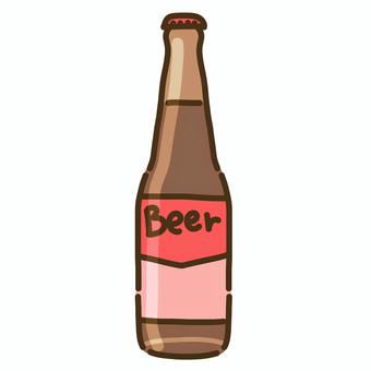 A light brown beer bottle with a red label, JPG and PNG A light brown beer bottle with a red label, beer, sake, drinking, JPG and PNG