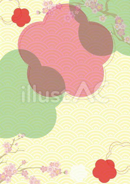 桜和風3色背景_縦