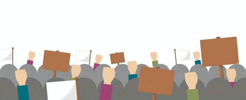 抗議・デモ・反対運動イラスト(文字なし) デモ,抗議,政治,プラカード,増税,不満,群衆,怒り,議会,反対のイラスト素材