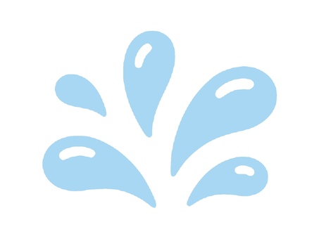 シンプルな水しぶきのアイコン 汗,汗マーク,水しぶき,水滴,冷や汗,慌てる,雫,しずく,水,液体のイラスト素材