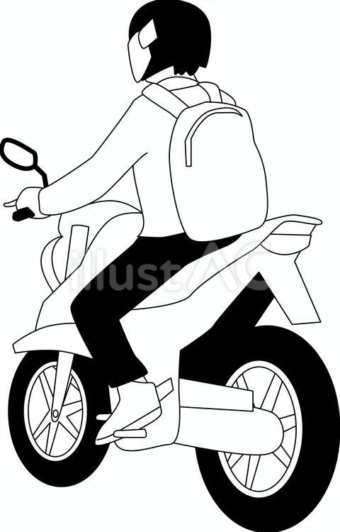 バイク乗る　 バイク,二輪,交通のイラスト素材