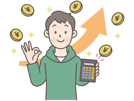 売上げ儲かったパーカーの男性 売上げ儲かったパーカーの男性 人物,男性,パーカー,大学生,シンプル,かわいい,学生,高校生,中学生,男の子のイラスト素材