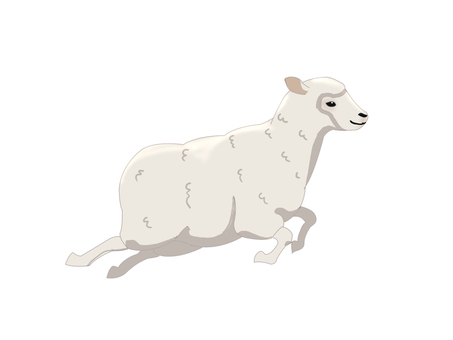 羊（走る・主線なし）