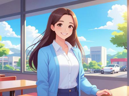 アニメ調の女性のイラスト