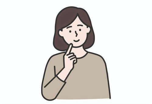 穏やかに考える女性 女性,自己理解,内省,思考,カウンセリングのイラスト素材