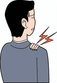 肩こり 肩,こり,痛い,疲れ,表情,キツイ,疲労,後ろ姿,スーツ,社員のイラスト素材