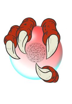 龍体文字 フトマニ図 龍玉 龍体文字,フトマニ図,開運,引き寄せ,パワー,スピリチュアル,赤龍のイラスト素材