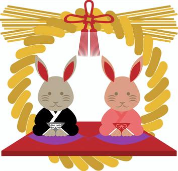 年賀状素材(兎)
