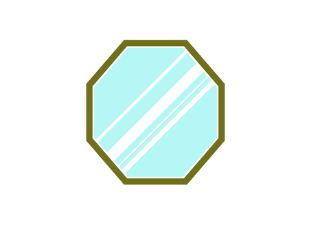 八角形の鏡 鏡,鏡面,平面鏡,ウォールミラー,インテリア,家具のイラスト素材