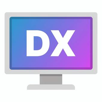 DX dx,パソコン,デジタルフォーメーション,デスクトップ,インターネット,デジタル化,アイコンのイラスト素材