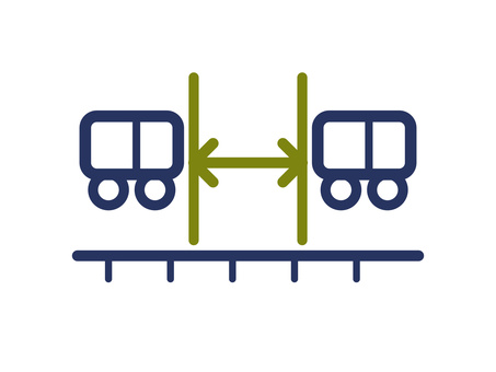 列車間合いの作業時間を計画するアイコン 列車間合い,作業時間,計画,ダイヤ,保守作業,時間帯,工程,鉄道,アイコン,線画のイラスト素材