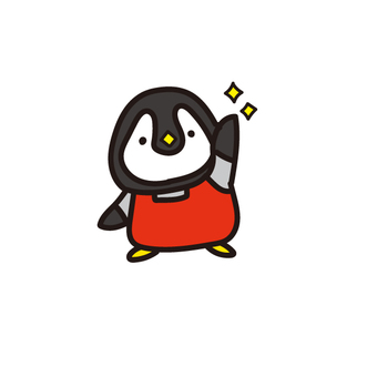 11月動物（家族の日、ペンギンの子供） 11月,動物,ペンギン,家族の日,11月第3日曜日,子供,全身,正面,手,振るのイラスト素材