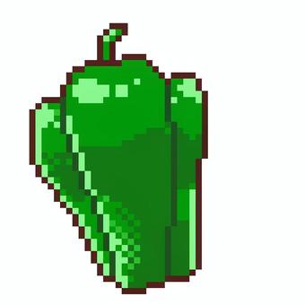ドット絵のピーマン ピーマン,ドット絵,野菜,食べ物,植物,ピクセルアート,かわいい,ゲーム,アイテム,アイコンのイラスト素材