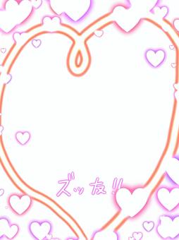 プリントシール風ハートフレーム プリントシール,ハート,ズッ友,フレーム,ラブリーのイラスト素材