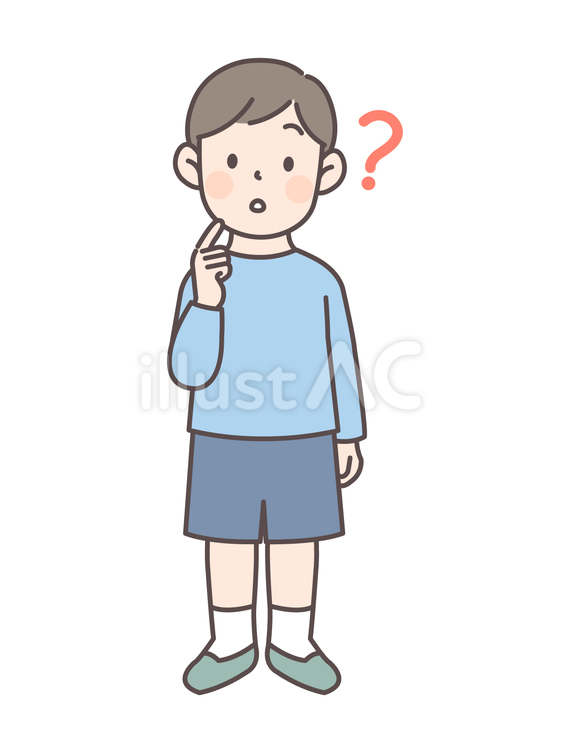 考え事をする男の子1_全身 子ども,人物,小学生のイラスト素材