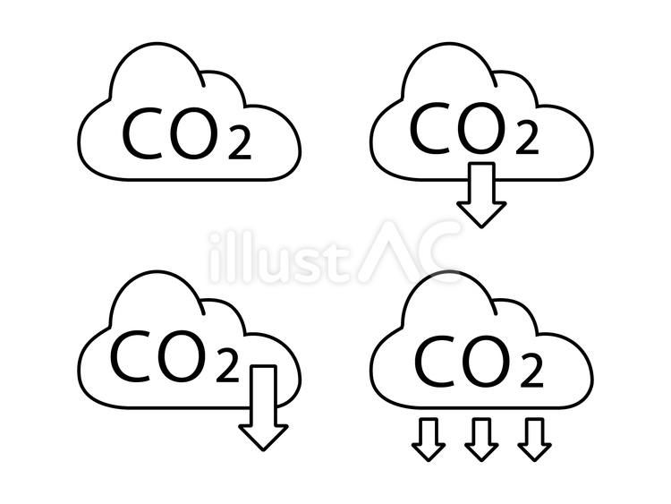 二酸化炭素の削減イメージ 二酸化炭素,co2,削減のイラスト素材