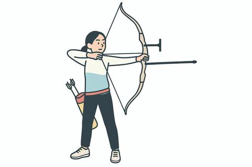 アーチェリーを構える選手 アーチェリー,パラスポーツ,車いす,弓,集中力,競技,スポーツ,バリアフリー,ユニバーサルスポーツ,大会のイラスト素材