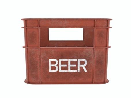 赤色の汚れたビールケース ビールケース,ケース,ビール箱,入れ物,3d,cg,赤,汚れのイラスト素材