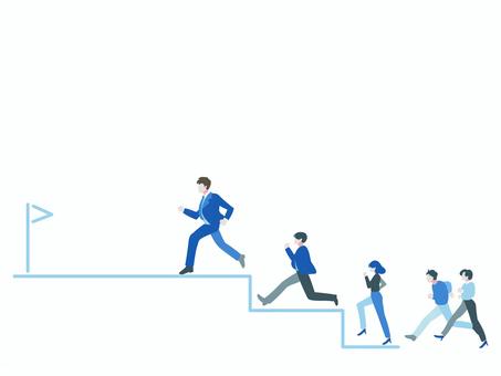 ゴールを目指すビジネスチーム ビジネス,人物,男性,女性,社会人,チームワーク,シンプル,おしゃれ,プロジェクト,創造のイラスト素材