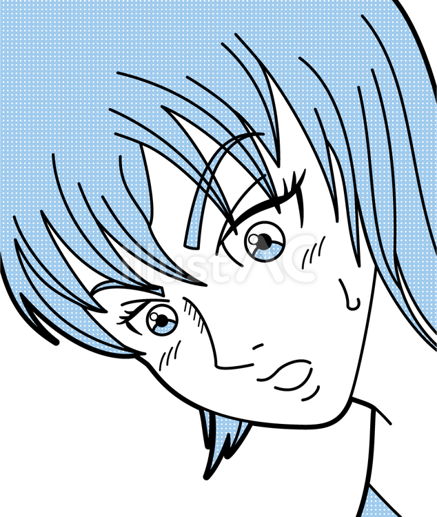 漫画風　驚いている女性 人物,漫画,コミックのイラスト素材