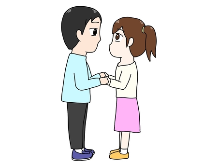 最愛 運命の人,運命の出会い,見つめ合う,男性,女性,人,愛,最愛のイラスト素材