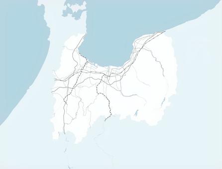 富山県のシンプルロードマップ 富山,富山県,北陸,石川県,道,道路,鉄道,中部地方,白,地図のイラスト素材