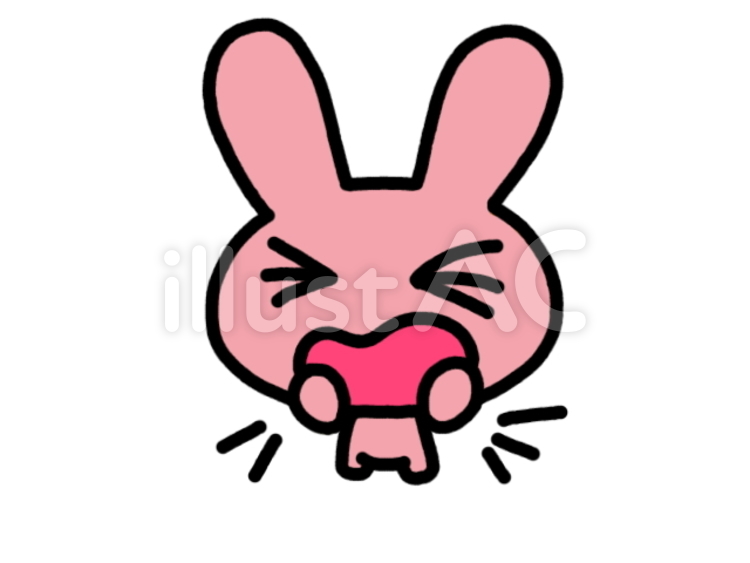 うさぎちゃん　叫ぶ　桃 うさぎ,叫ぶ,絶叫のイラスト素材