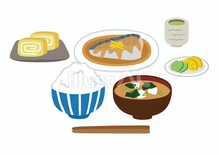 サバの味噌煮定食 和食,定食,鯖のイラスト素材
