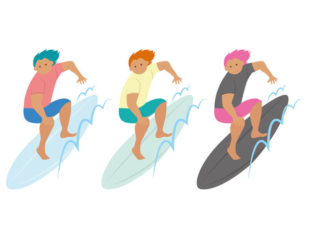 Illustration, surfing, surfboard, surfer, 