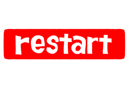 restart リスタート,文字絵,英語,フォント,判子調,宣伝用,お知らせ用,イメージ,pop調,手描きのイラスト素材