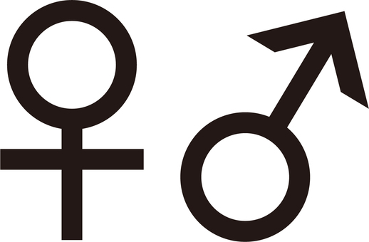 Male / female, men and women, gender, symbol, JPG, PNG and AI