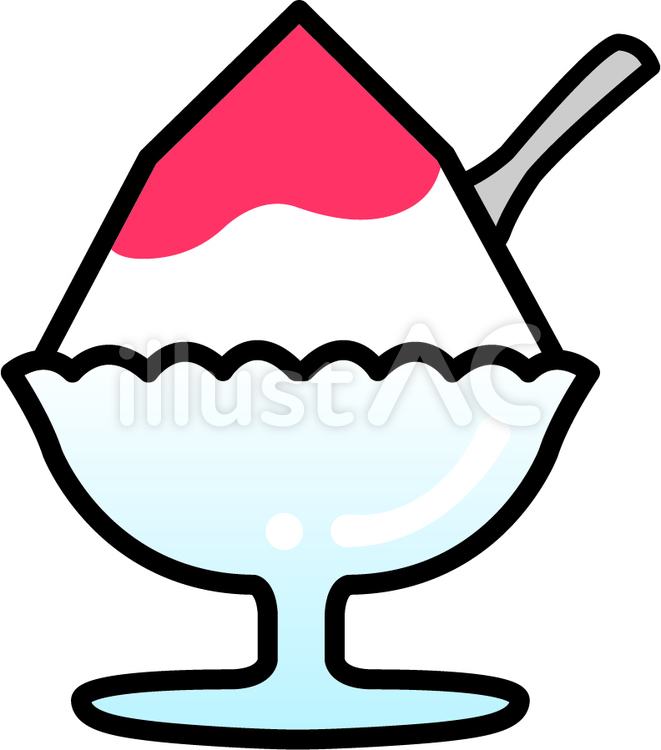 イチゴのかき氷 かき氷,夏,祭のイラスト素材