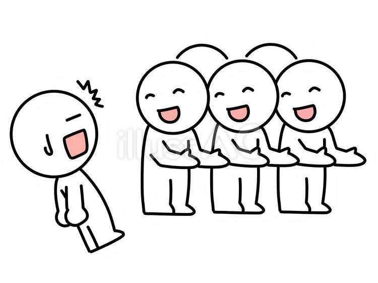こちらへどうぞと促される棒人間 棒人間,促す,多数のイラスト素材