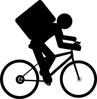 delivery by bike, , JPG, PNG and AI