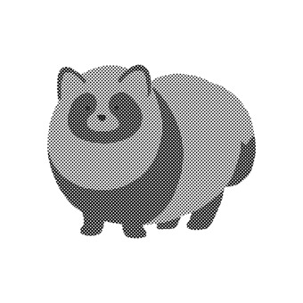 エゾダヌキ_ハーフトーン 北海道,自然,動物園,エゾダヌキ,ハーフトーン,キャラ,かわいい,ゆるい,シンプル,背景透過のイラスト素材