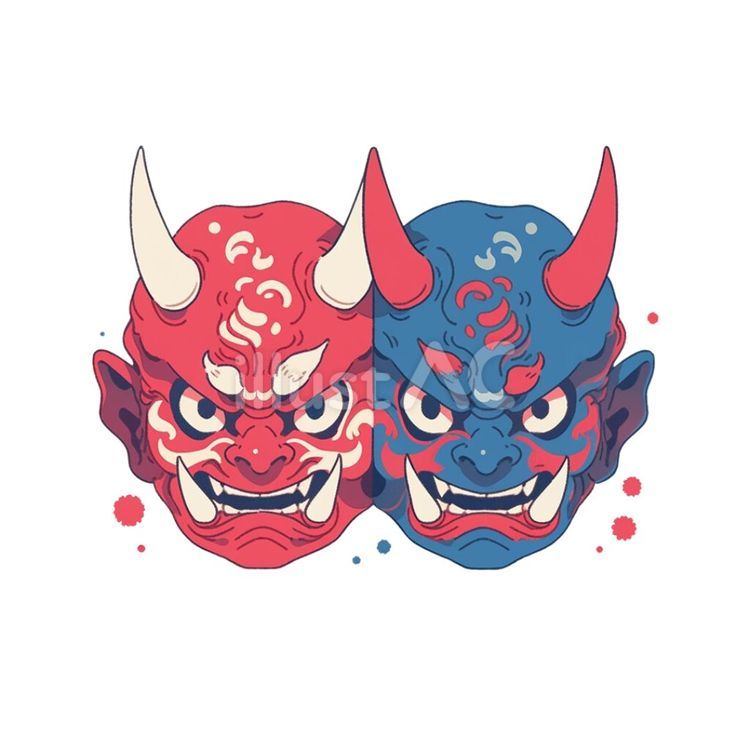 鬼のお面 鬼,お面,赤のイラスト素材