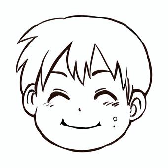 おいしいの顔 顔,男の子,表情,おいしい,食事,満足,笑顔のイラスト素材