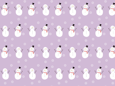 雪だるまと雪の結晶の背景2_紫