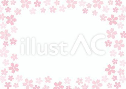 桜の花が美しい春の桜フレーム背景11
