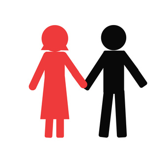 男女のシルエットのイラスト 男女,人物,シルエット,アイコン,ピクトグラム,人型,手をつなぐ,カップル,家族,男性のイラスト素材