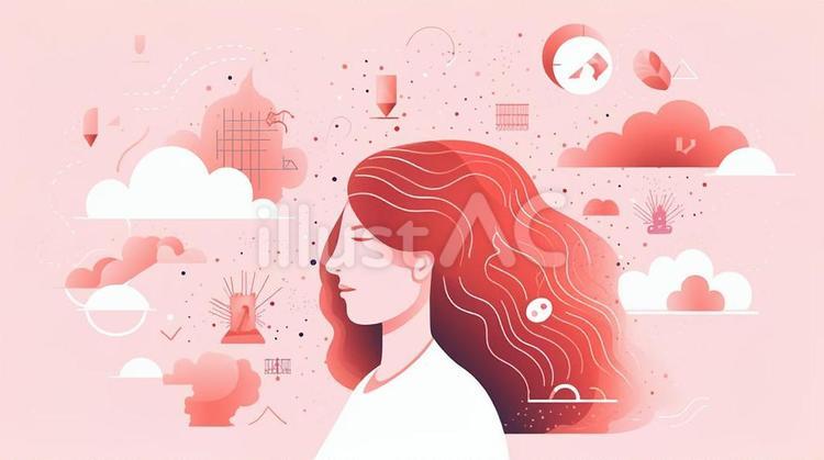 大規模言語コンセプトイラスト 脳,知恵,テクノロジーのイラスト素材