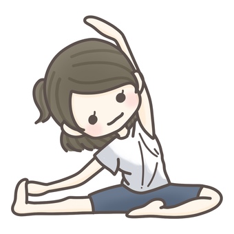 ヨガをする女性 女の子,女性,かわいい,人物,ヨガ,健康,美容,ヘルスケア,ストレッチ,リラックスのイラスト素材