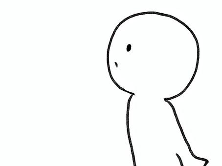 見上げる棒人間 棒人間,人物,見上げる,手描き,落書き,表情,黒,シンプル,素材,背景透過のイラスト素材