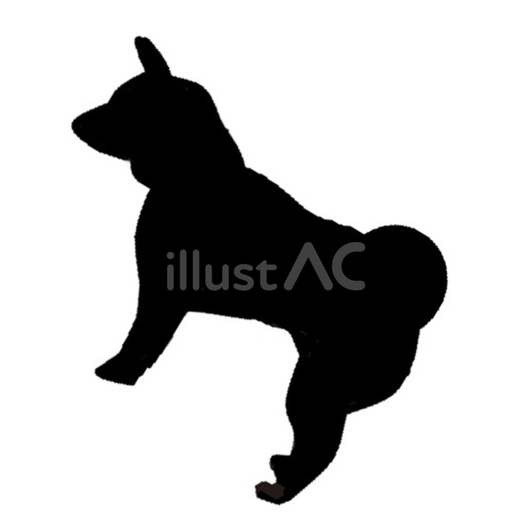秋田犬。。 犬,シルエット,動物のイラスト素材