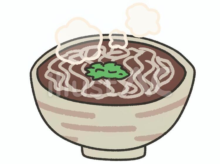 手描き風のシンプルなお蕎麦 蕎麦,そば,年越しそばのイラスト素材